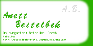 anett beitelbek business card